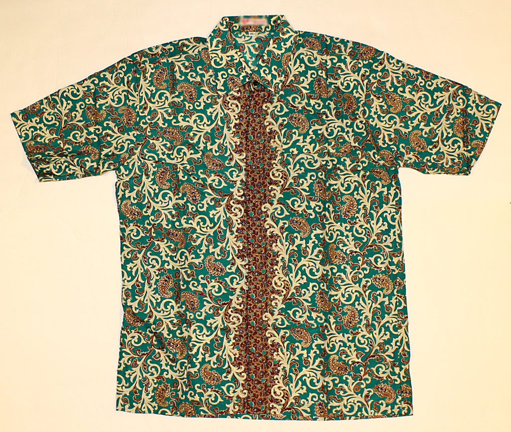 Indonesian Batik Short Sleeve Shirt Size L - Indonesian Batik